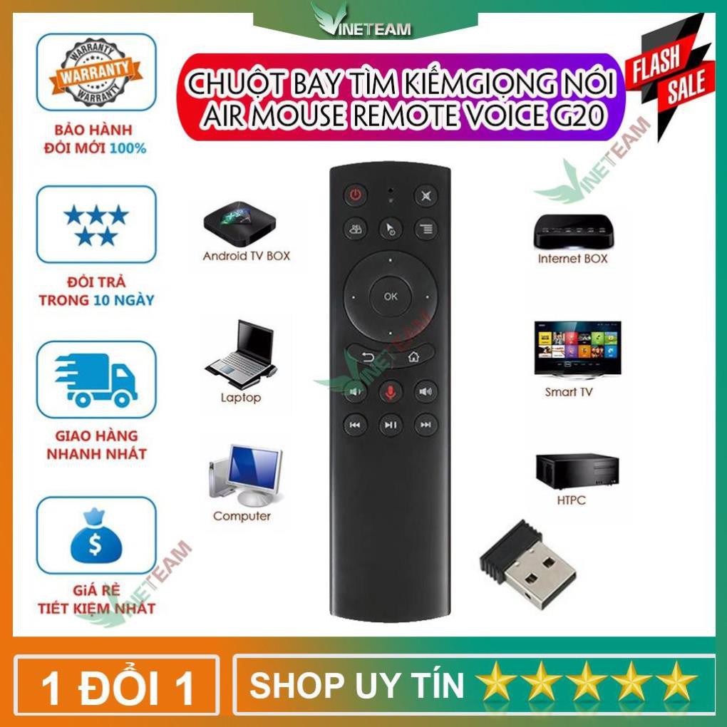 Điều Khiển Chuột Bay Tìm Kiếm Giọng Nói Air Mouse Remote Voice G20|G20S Tương thích Mibox s,4k, km9, tx3 mini,...-dc4100