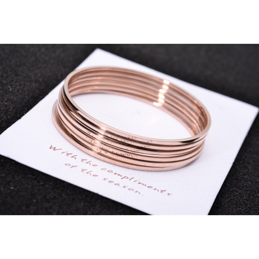 Lắc Tay Cuff DW Unisex Ver1 Bản trơn thu nhỏ ULA SHOP combo 6 vòng