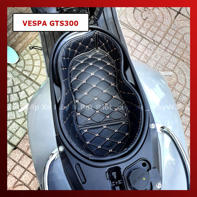 Lót Cốp Da Cách Nhiệt Xe Vespa GTS, Da 5 lớp, Bảo Hành 2 Năm