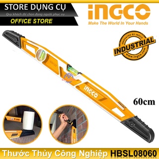 600mm thước thủy công nghiệp ingco hbsl08060 / nivo chiều dài 60cm, độ dày thanh nhôm 1mm, trọng lượng 0.3kg đo gnghiêng