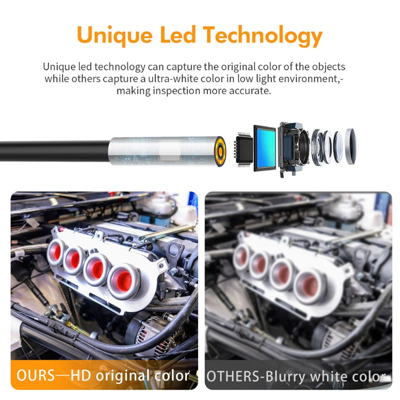 Camera nội soi 3 trong 1 chống nước ip67 3.9mm chất lượng