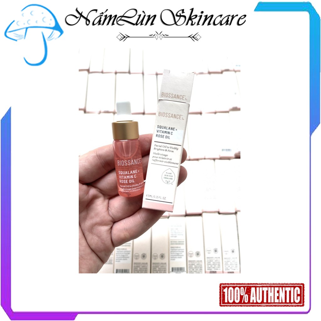 Dầu dưỡng ẩm sáng da Biossance Squalane + Vit C+ Rose Oil