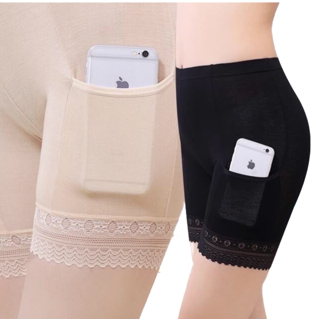 Quần đùi mặc trong váy có túi đựng tiện lợi, chất cotton thấm hút mồ hôi