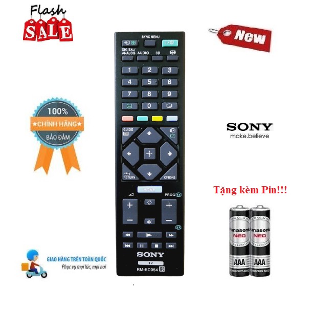 Remote Điều khiển tivi Sony RM-ED054 LED/LCD/Smart TV- Hàng mới chính hãng 100% Tặng kèm Pin!!!