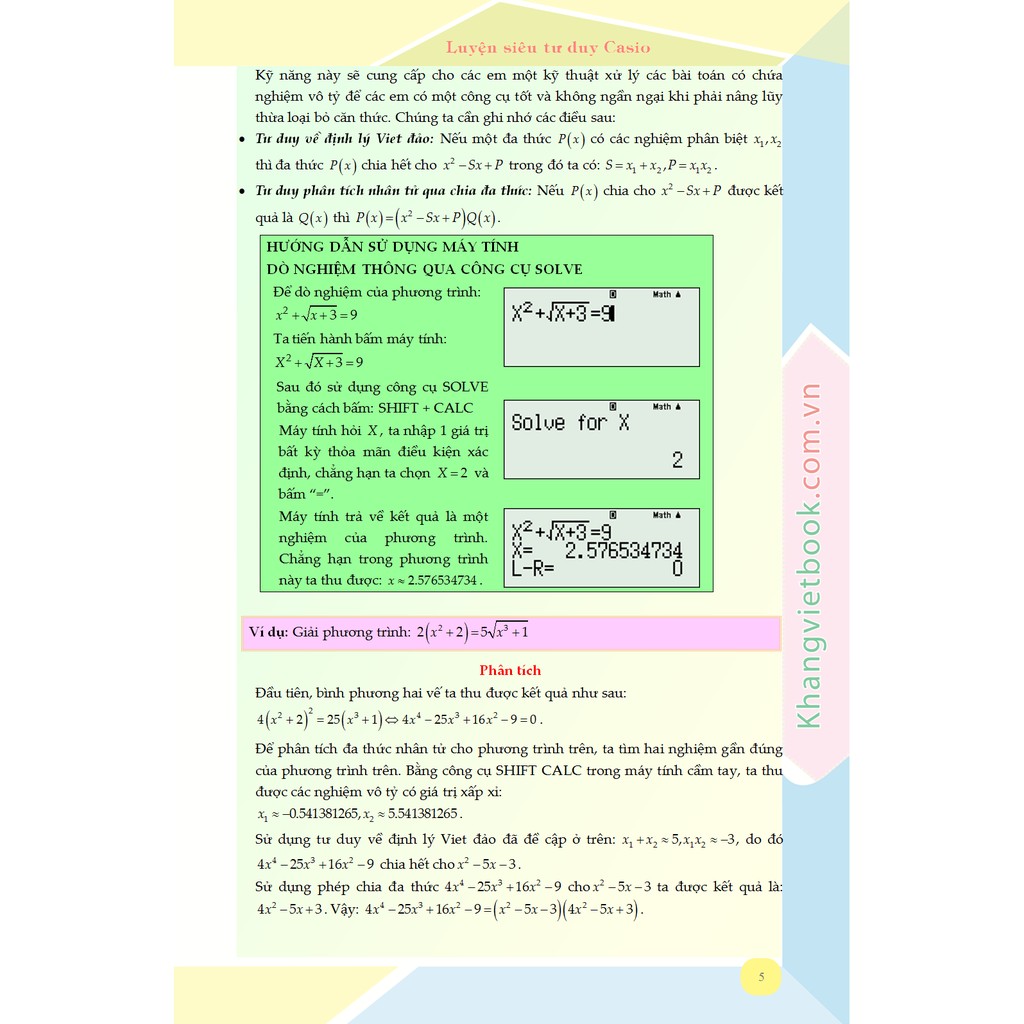 Sách - Luyện Siêu Tư Duy Casio Chuyên Đề Phương Trình, Bất Phương Trình, Hệ Phương Trình Đại Số Và Vô Tỷ