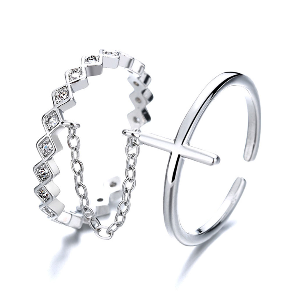 Nhẫn Nữ Thiết Kế Kiểu Sáng Tạo 2 Trong 1 Yanqueens Đồ trang sức Quà tặng