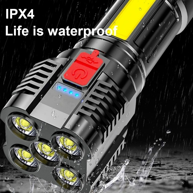 Đèn Pin LED COB Siêu Sáng 3 Trong 1 Có Thể Sạc Lại Tiện Dụng