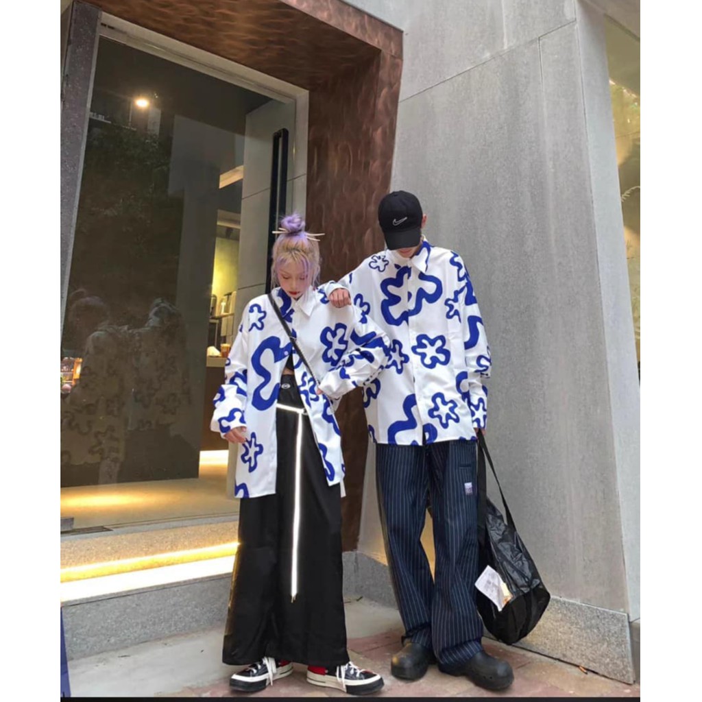 Áo sơ mi nam nữ oversize VÂN BÒ SỮA