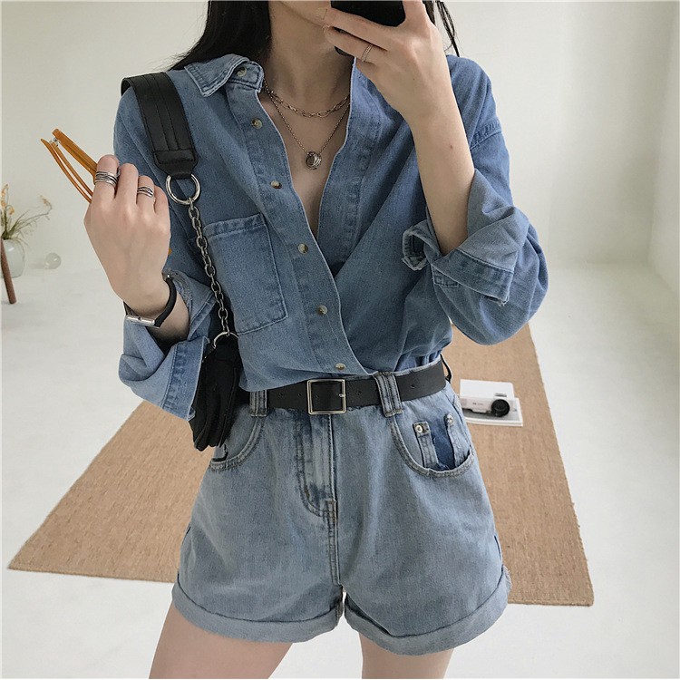 Korean Retro Loose Women's Personalized Denim Jacket