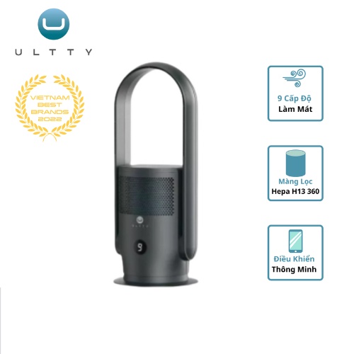 Quạt Lọc Không Khí ULTTY SKJ-CR021, Chế Độ Làm Mát 9 Cấp, Bộ Lọc HEPA H13 Loại Bỏ 99,97% Bụi Mịn, Vi Khuẩn, Virut- Đen