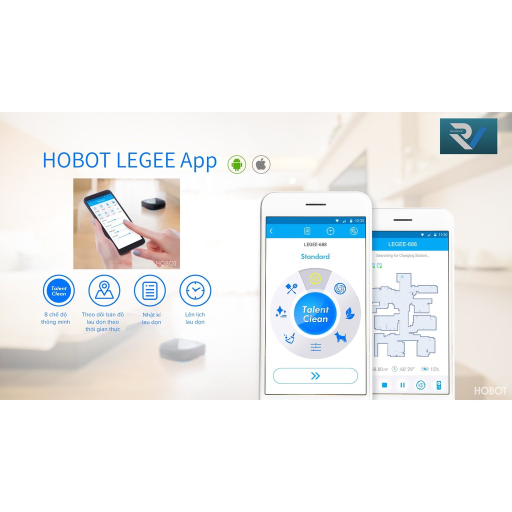 Robot Hút Bụi , Lau nhà Hobot Legee 688
