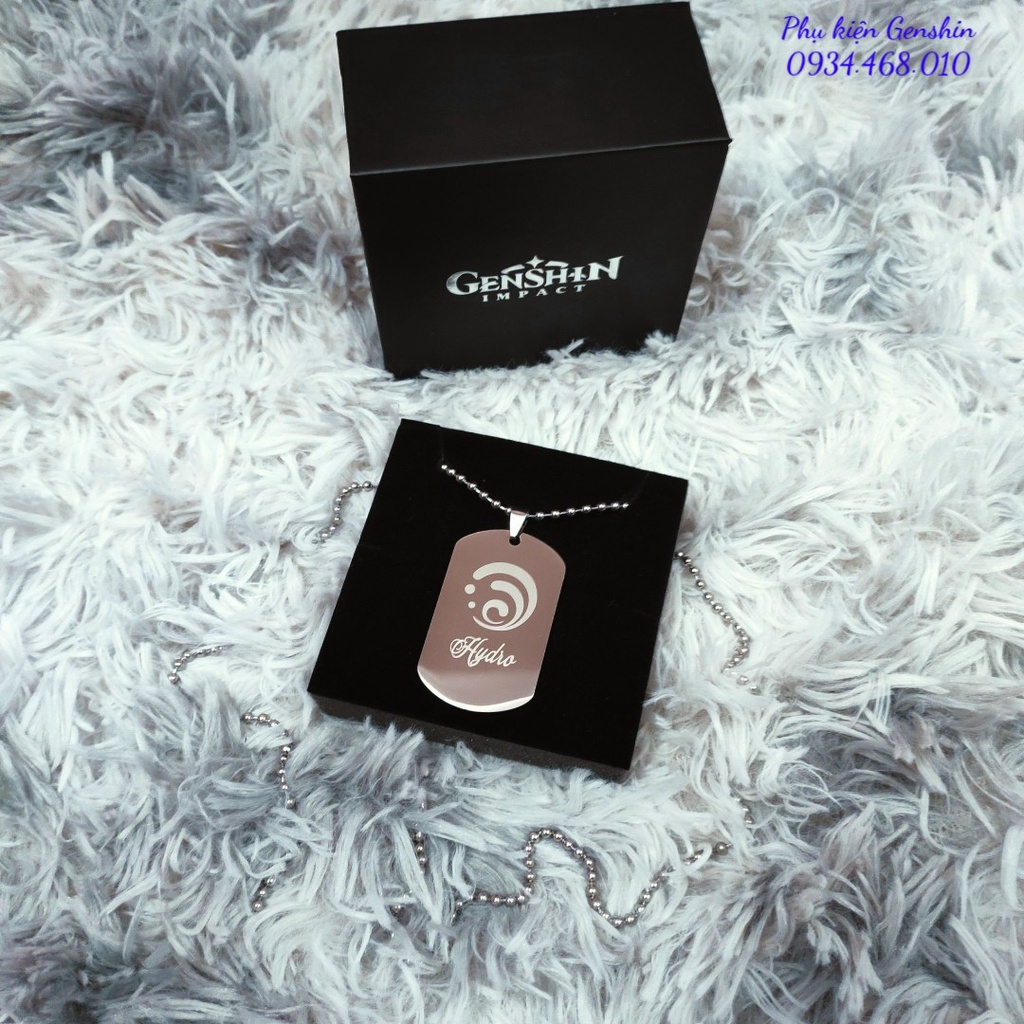 Thẻ khắc đa năng 7 nguyên tố Genshin Impact kèm box cao cấp