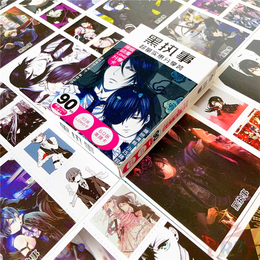 ❤ Set 90 Tấm Ảnh Lomo Hình Nhân Vật Anime Black Butler Mini ❤ Set 30 Tấm Bưu Thiếp Mini 6.2×6.2cm + 60 Tấm Lomo 3×3.1cm