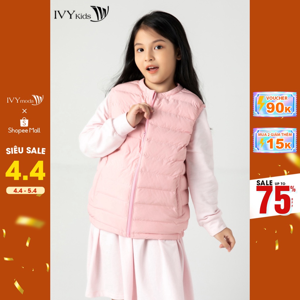 [Mã WABRIVY153 giảm 12% đơn 250K] Áo phao gile bé gái IVY moda MS 79G0841