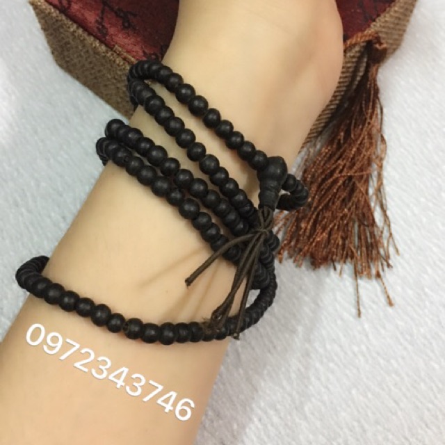 Vòng trầm 216 hạt ép dầu đeo tay size 4mm