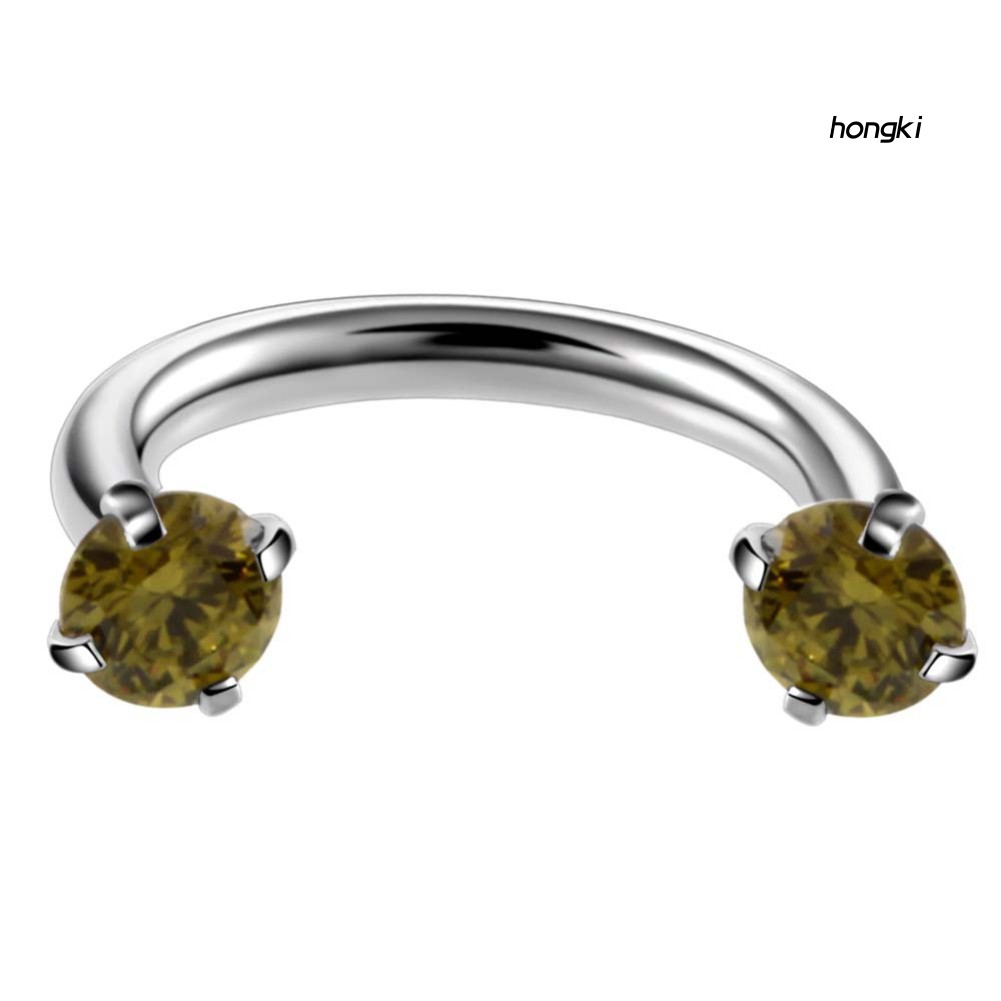 Khuyên mũi chữ U đính đá zircon nhiều màu sắc cá tính thời trang