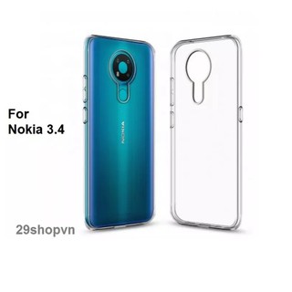 Ốp lưng cho điện thoại Nokia 3.4, Nokia 5.4 dẻo trong suốt cao cấp 0.6mm