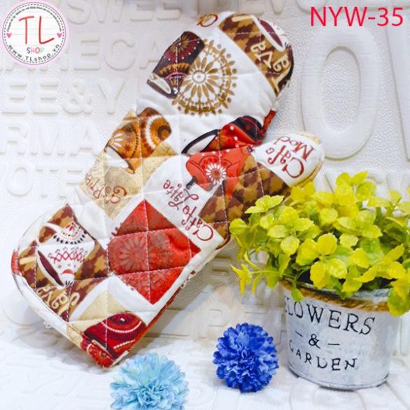 Găng tay vải nhấc nồi cách nhiệt họa tiết xinh xắn