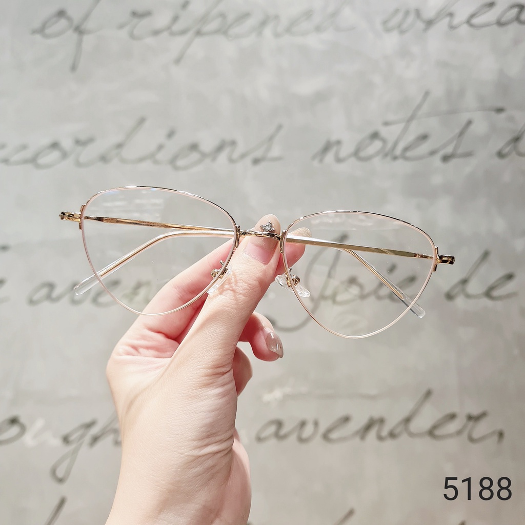 Kính mát nữ LILYEYEWEAR mắt mèo chống UV400 kim loại cao cấp màu sắc thời trang 5188