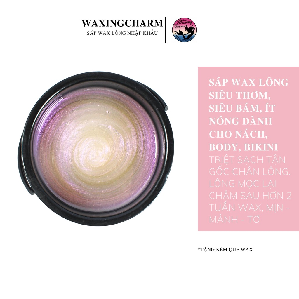 100gr Sáp Wax Lông Purple Pearl Ngọc Ánh Tím WaxingCharm Dành Cho Mặt, Râu, Nách, Body, Bikini