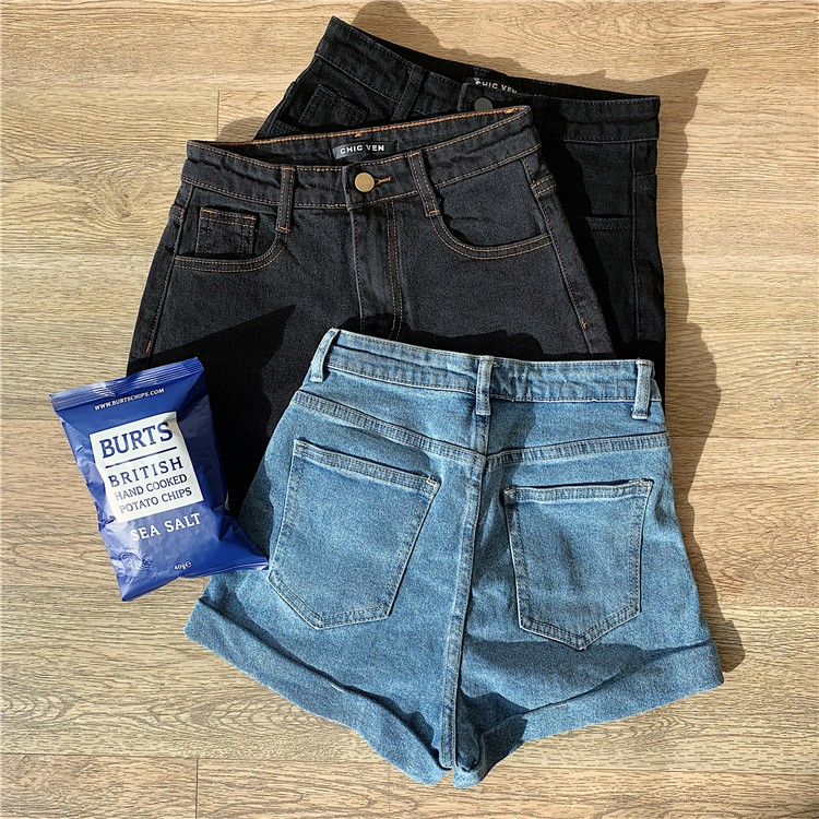 Xiaozhainv Quần Ngắn Denim Ống Rộng Lưng Cao Phong Cách Hàn Quốc Cho Nữ | BigBuy360 - bigbuy360.vn