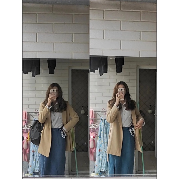 Chân váy jeans dáng dài phong các Hàn Quốc | BigBuy360 - bigbuy360.vn