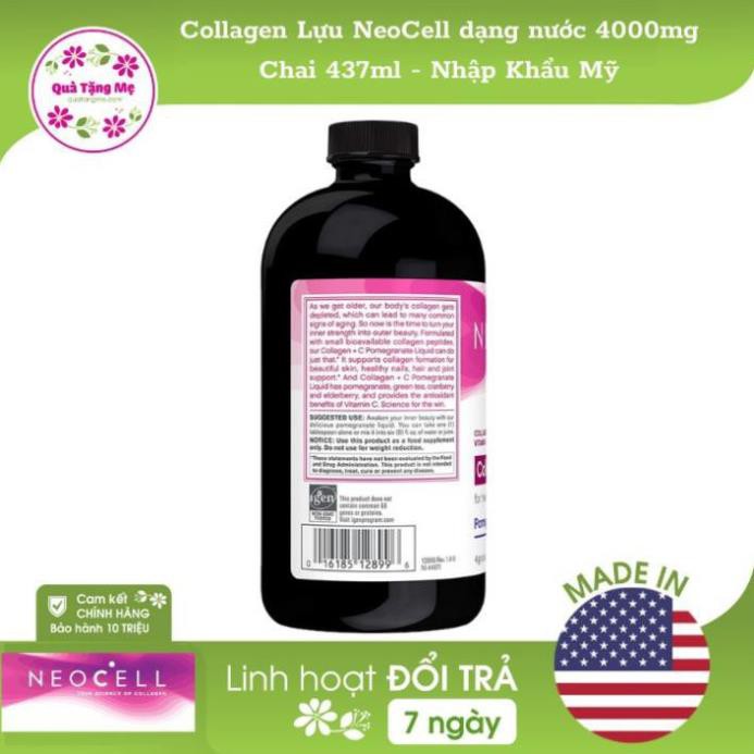 Collagen Lựu NeoCell dạng nước 4000mg Chai 437ml - Nhập Khẩu Mỹ