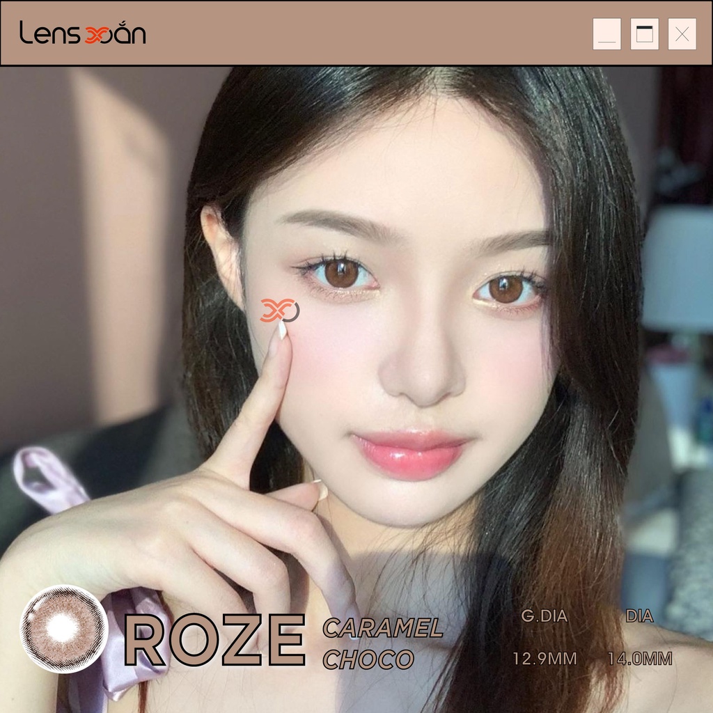 KÍNH ÁP TRÒNG ROZE CARAMEL CHOCO CỦA B.S.COR: LENS NÂU CHOCO ÁNH ĐỎ TỰ NHIÊN CÓ VIỀN | LENS XOẮN ( GIÁ 1 CHIẾC)