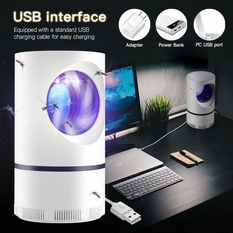 Đèn bắt muỗi diệt côn trùng thông minh, máy hút muỗi hình trụ bóng đèn ngủ mini cắm usb, cây đèn led quạt vợt hút muỗi