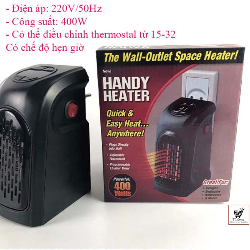 Quạt sưởi - Đèn sưởi cầm tay handy heater 400W làm ấm phòng cực nhanh [MÁY SƯỞI VUÔNG]