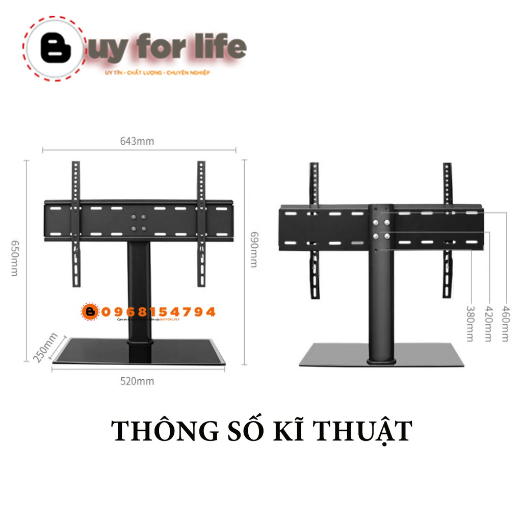 Chân đế tivi đa năng - 32 - 55 inch - Chân tivi để bàn mặt kính cường lực - Model: DZ55 | BigBuy360 - bigbuy360.vn