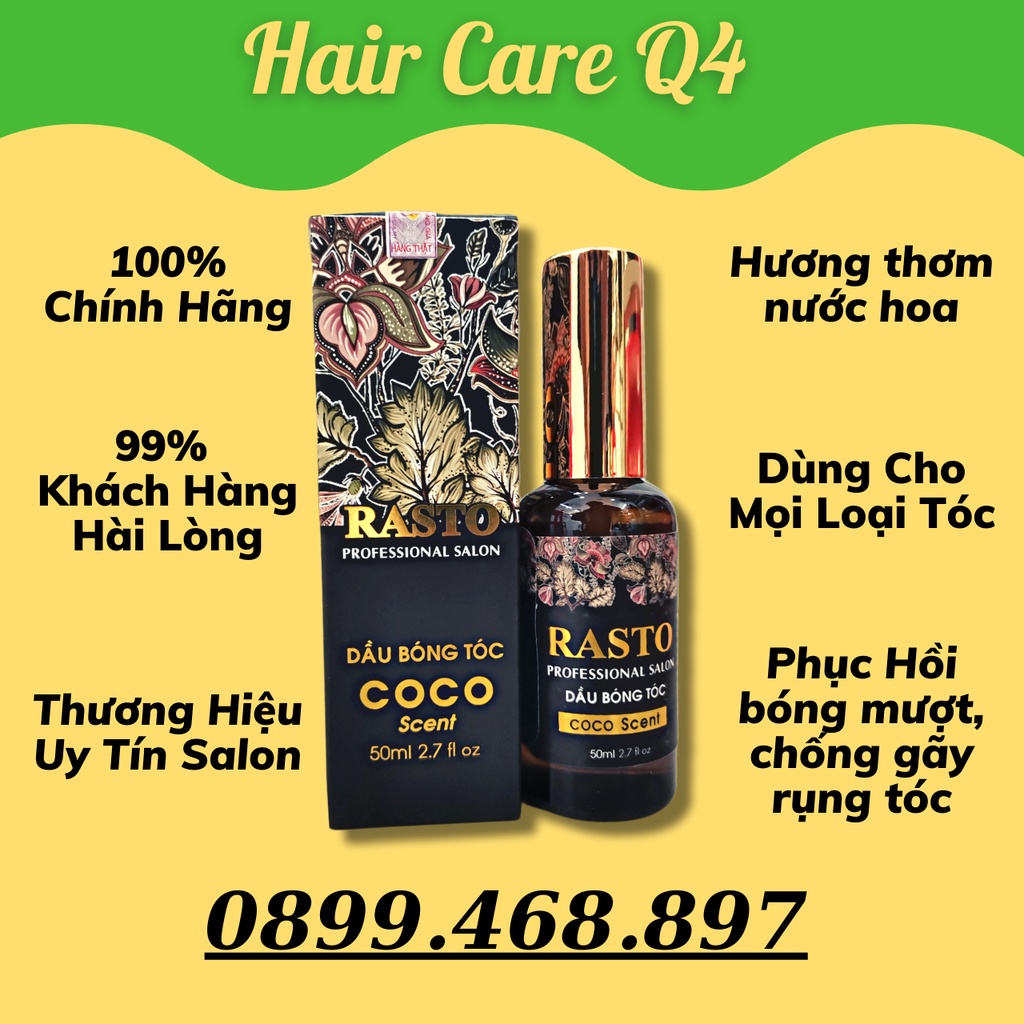 Dầu Bóng Tóc Rasto, Serum Dưỡng Tóc Rasto 50ml Hàng Công Ty Chính Hãng - Hair Care Q4