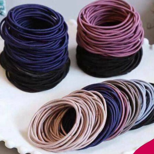 Túi 100 Chun (Nịt) Buộc Tóc Nhiều Màu