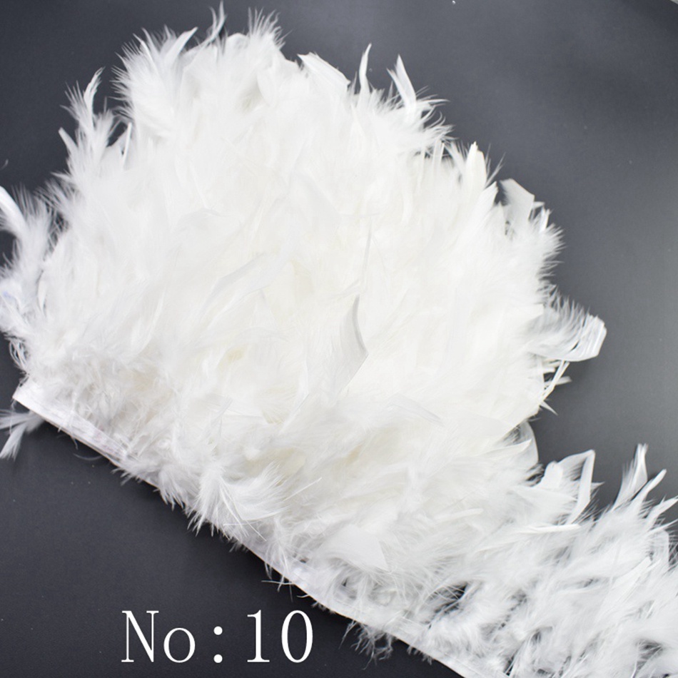 1yard Lông Đà Điểu Màu Trắng Tự Nhiên Dùng Trang Trí Đám Cưới