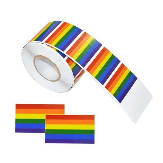 Sticker cờ LGBT lục sắc  3x5 cm