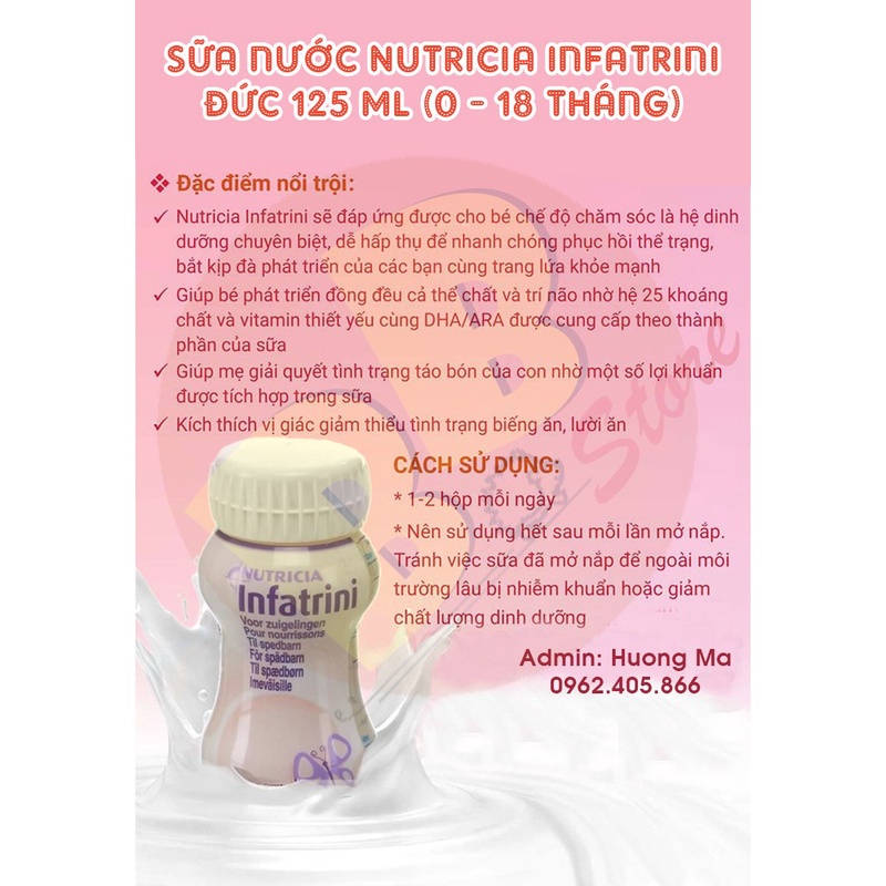 Sữa Nước Infatrini Đức 125ml Giúp Bé Tăng Cân, Phát Triển Toàn Diện