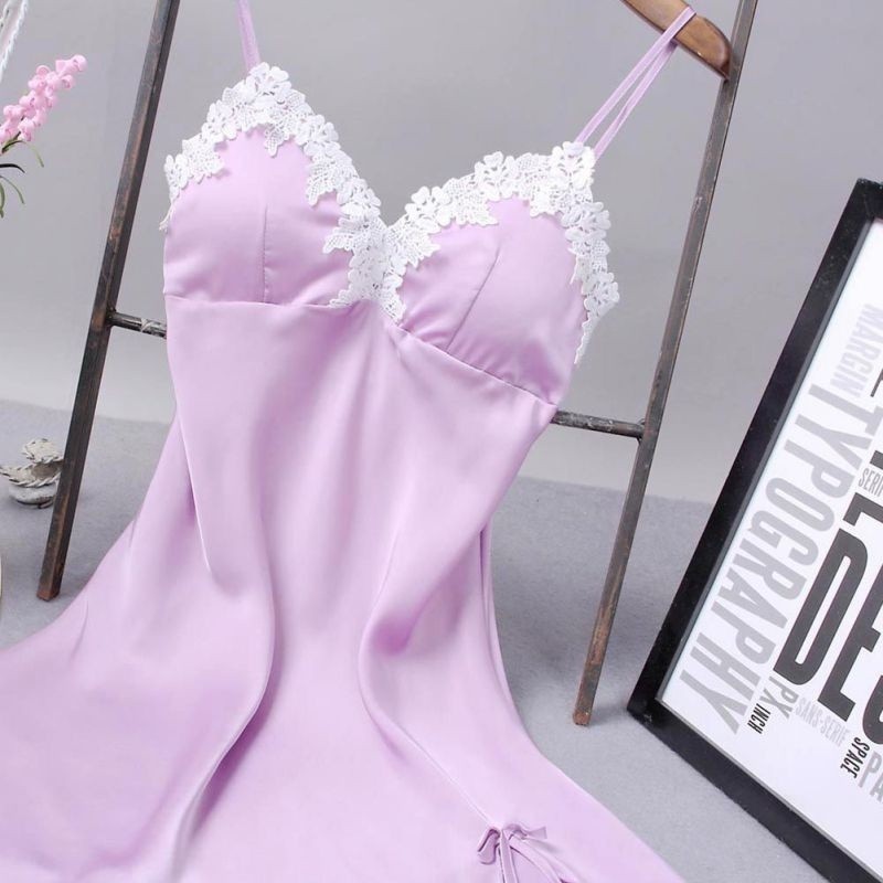 FREESHIP ĐƠN 99K_ Váy ngủ vải lụa quyến rũ có mút ngực cho nữ | BigBuy360 - bigbuy360.vn