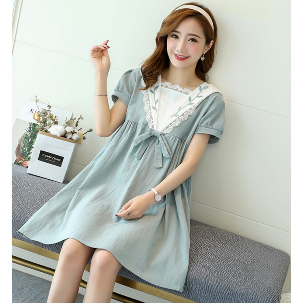 Đầm Bầu - Dáng Xòe Cổ Thủy Thủ