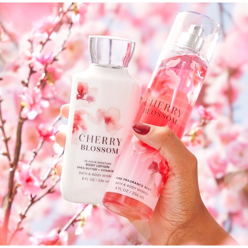 Xịt thơm body mist mùi Cherry Blossom vỏ mới - Bath and Body Works