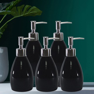 [COMBO 5] Bình đựng nước rửa tay, dầu gội, sữa dưỡng thể bằng sứ 180-220 ml dáng bầu (Nhiều màu lựa chọn)