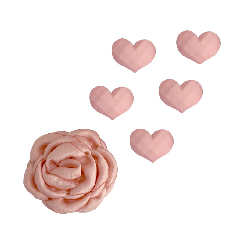 Set 5 Kẹp Tóc Hình Trái Tim Hồng Dễ Thương Cho Bé Gái