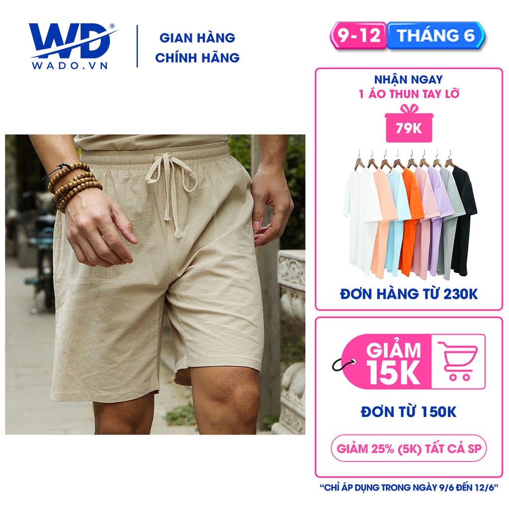 Quần đùi nam, Quần short Nam Wado chất đũi mềm mát dáng rộng cực thoải mái | BigBuy360 - bigbuy360.vn