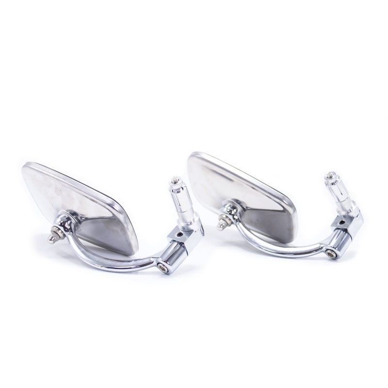 Set 2 Gương Chiếu Hậu Hình Vuông 7 / 8 "22mm Gắn Tay Lái Xe Mô Tô Cafe Racer