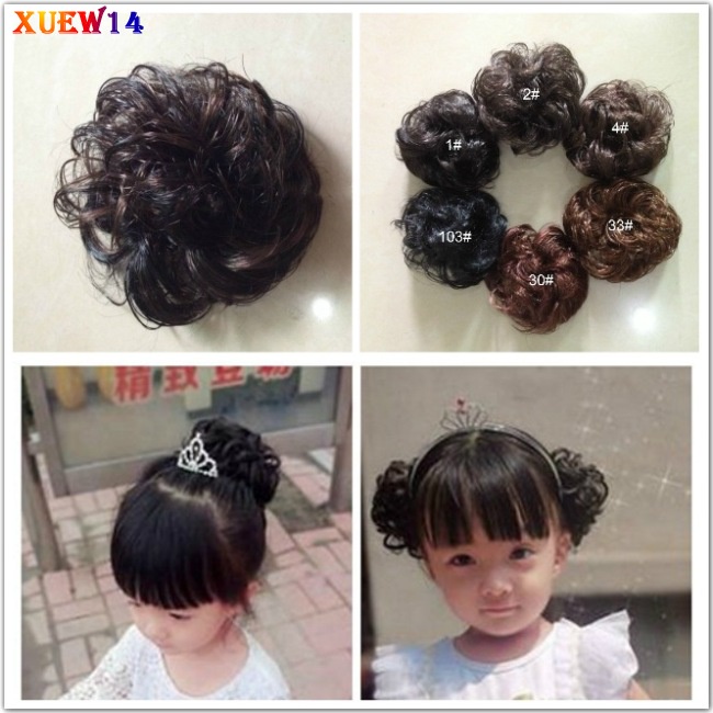 Búi Tóc Giả Hình Bánh Donut Xinh Xắn Dành Cho Bé Gái