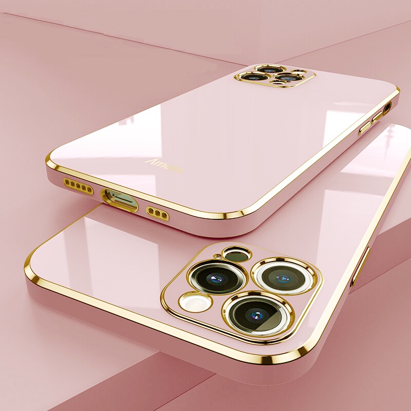 Ốp Điện Thoại Dẻo Hình Vuông Mạ Màu Sang Trọng Cho iPhone 11 Pro Max Mini XS Max XR X 8 7 Plus SE 2020