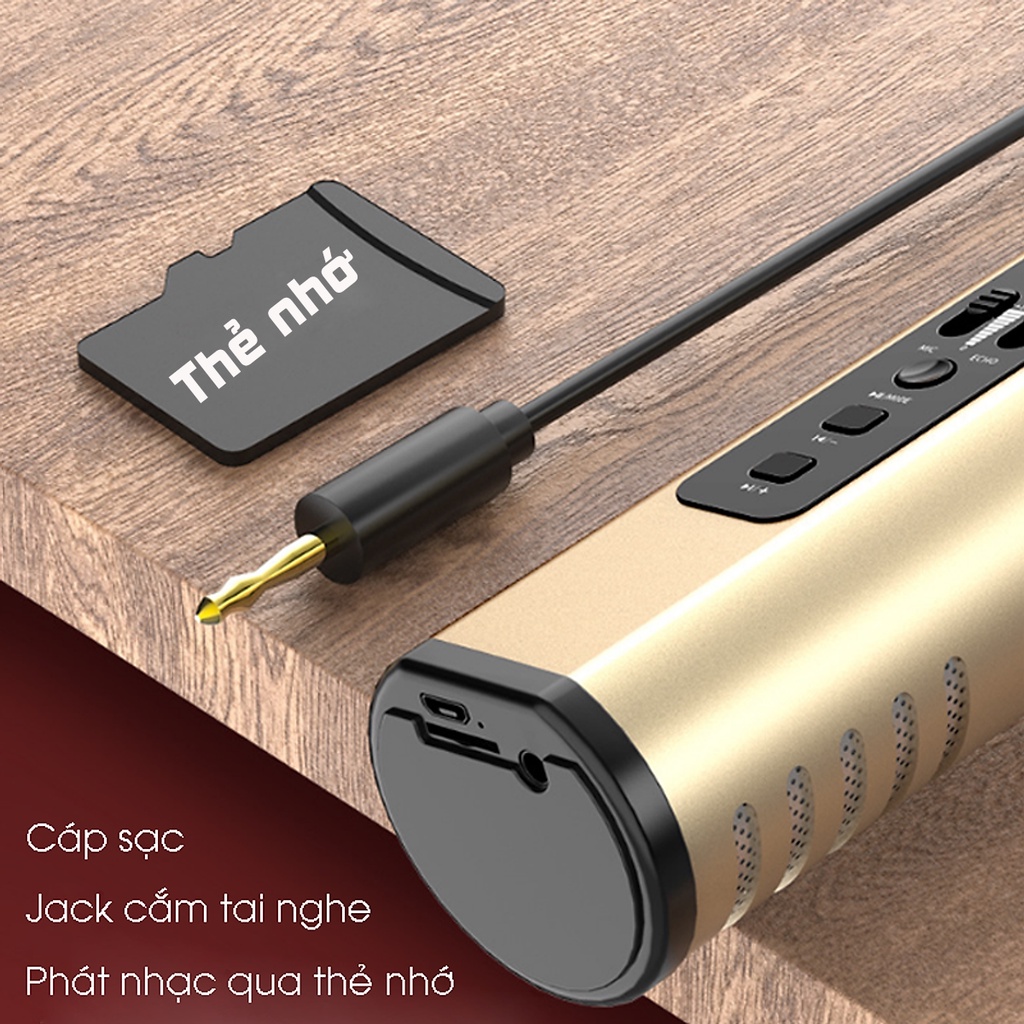 Micro karaoke kèm loa bluetotoh cao cấp âm thanh vượt trội PKCB - Hàng chính hãng