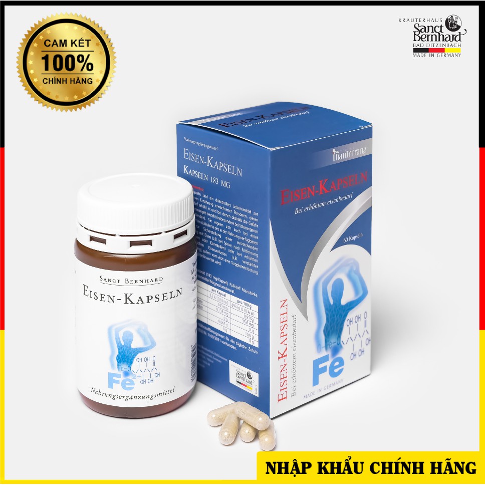 Viên uống bổ sung sắt Sanct Bernhard EISEN-KAPSELN (Hộp 60 viên)