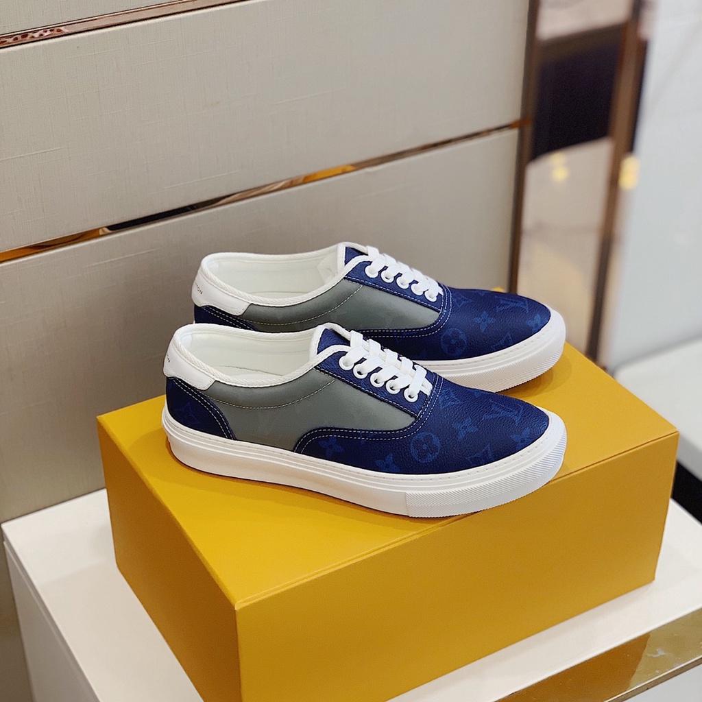 Giày sneakers nam cao cấp da thật Louis Vuitton LV thiết kế bắt mắt, trẻ trung và kiểu dáng dễ phối đồ