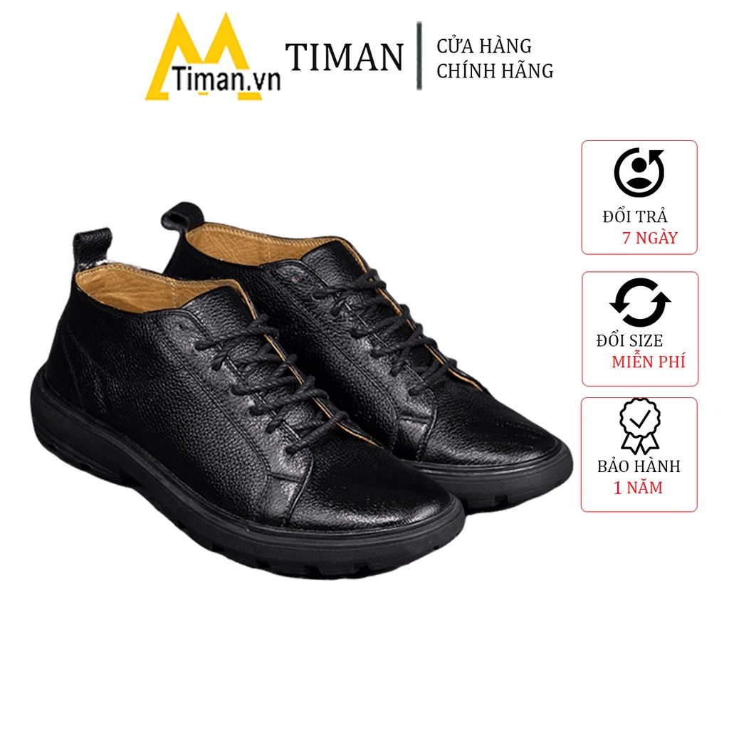 Giày da nam cao cấp thiết kế cao cổ phong cách công sở hàn quốc màu nâu đẹp bảo hành 5 năm NT29 TIMAN