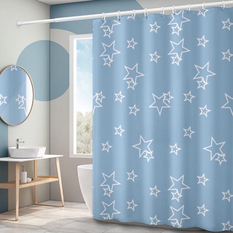 Rèm Che Bồn Tắm Bằng Polyester Dày Dặn Chống Thấm Nước In Họa Tiết Hoạt Hình 4 Kiểu
